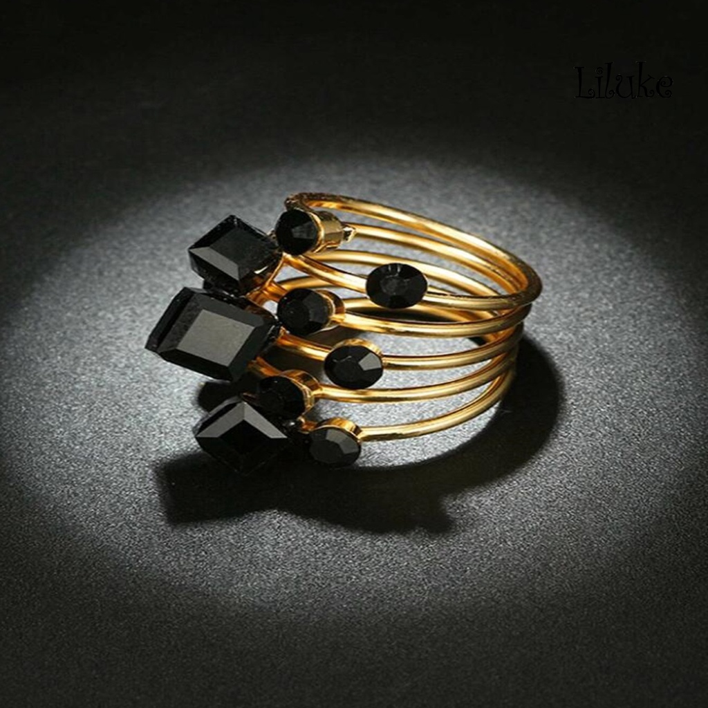 Nhẫn Hợp Kim Đính Ngọc Trai Nhân Tạo Lấp Lánh Có Thể Điều Chỉnh