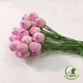 Cành hoa sen giả - cành sen vải lụa cao cấp