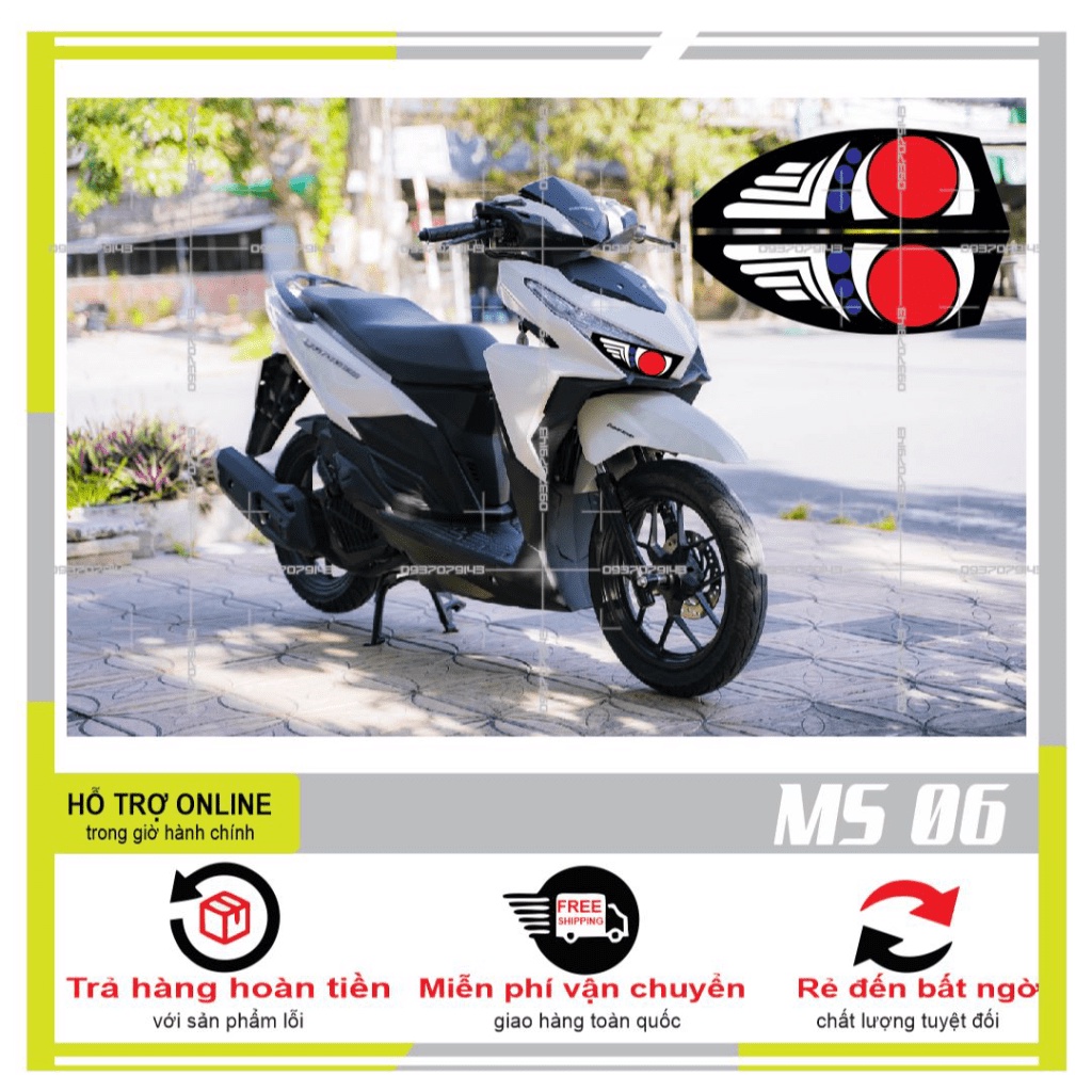 TEM DÁN ĐÈN SƯƠNG MÙ XE VARIO 2017 (DECAL TRONG SUỐT) MS 06 - SHINDECAL2