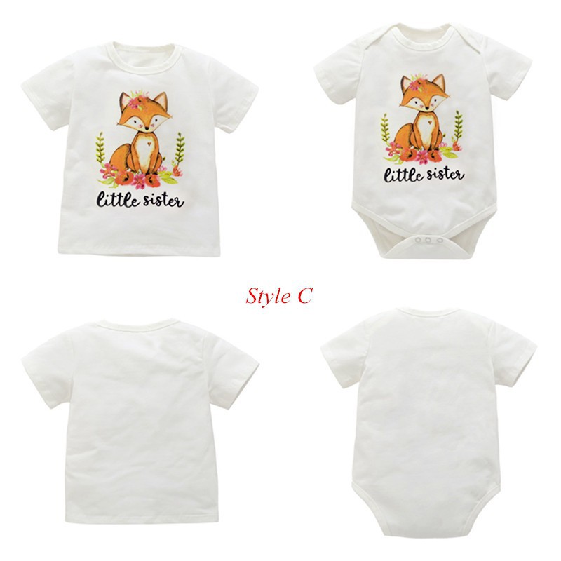 Set áo thun và áo liền quần cotton họa tiết xinh xắn dễ thương cho bé gái