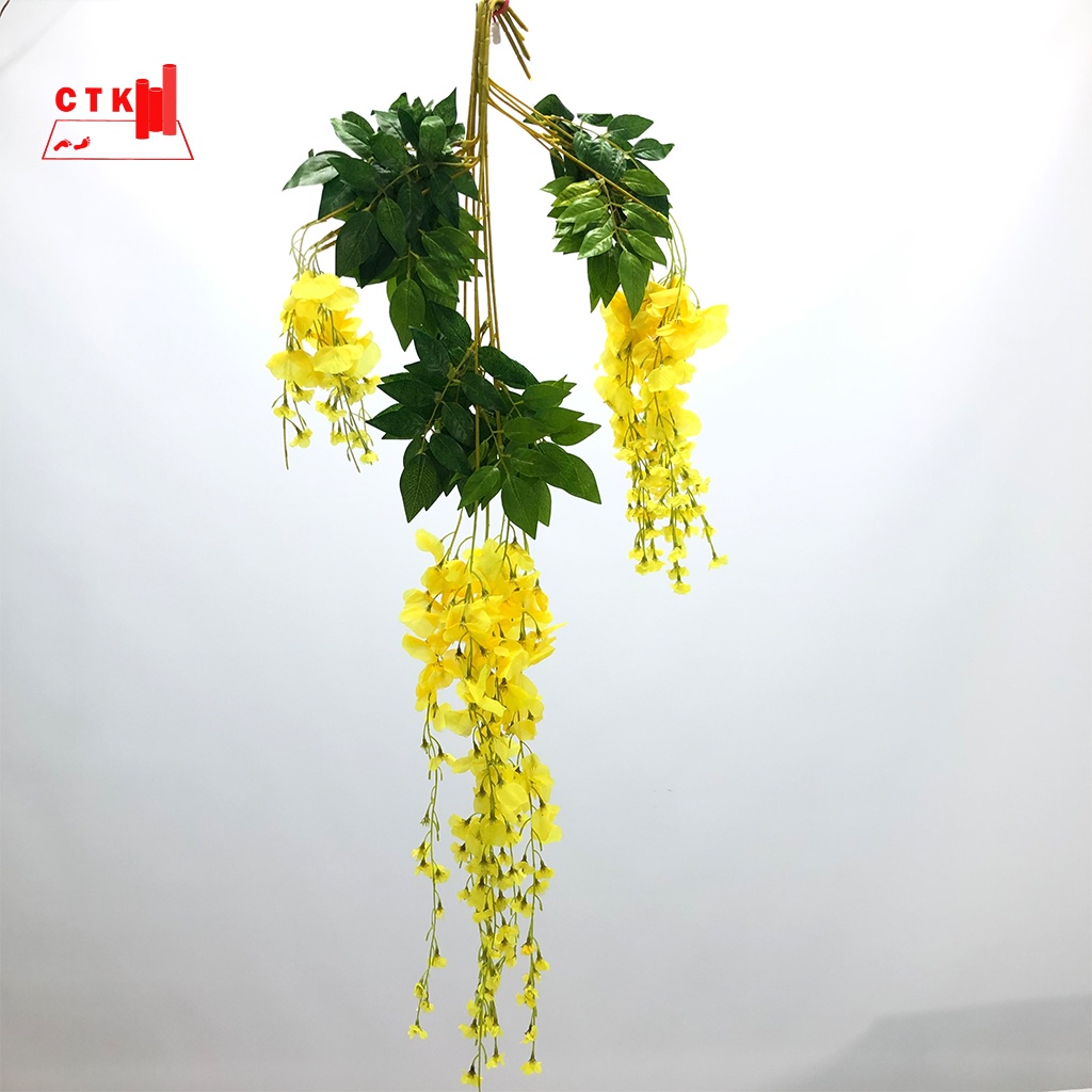 Thảm cỏ treo tường, cỏ nhựa nhân tạo trang trí ban công, hoa tử đằng (90cmx35cm)