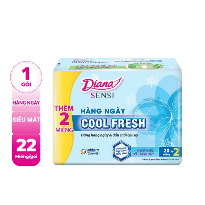 Băng Vệ Sinh Diana Hàng Ngày Sensi Cool Fresh Gói 20 Miếng