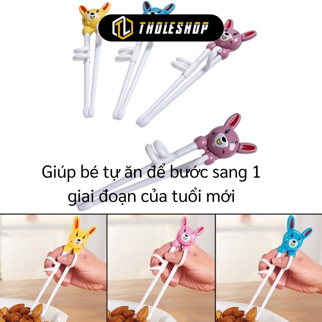 Đũa Tập Ăn Dặm - Đũa Cho Bé Tập Gắp Xỏ Ngón Hình Thú Đáng Yêu 9887