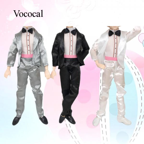 Vococal 3 Sets Assorted Colors Doll Toy Wedding Clothes Groom Suits for Ken Barbie Doll Kids Birthday Xmas Gift