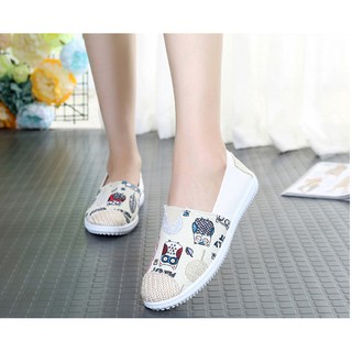 GIÀY LƯỜI SLIP ON VINTAGE ĐƠN GIẢN(XÁM)