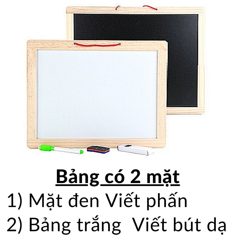 Bảng học treo tường 2 mặt Đen Trắng - Chữ cái và Số nam châm Đồ chơi cho bé mã 53016 Kami