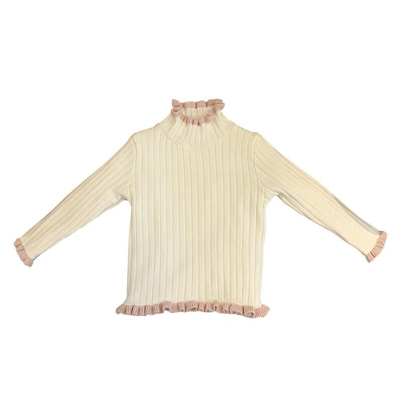 Áo Sweater Dệt Kim Cổ Lọ Thiết Kế Xinh Xắn Cho Bé Gái