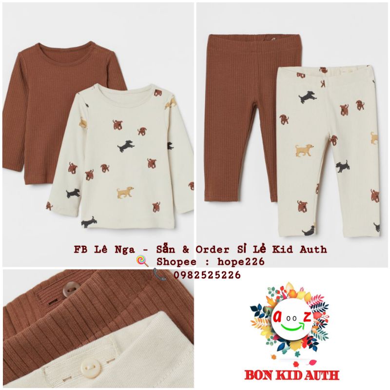 Set bộ thun (4 món) HM ES chính hãng sz từ 4-6m đến 3-4y