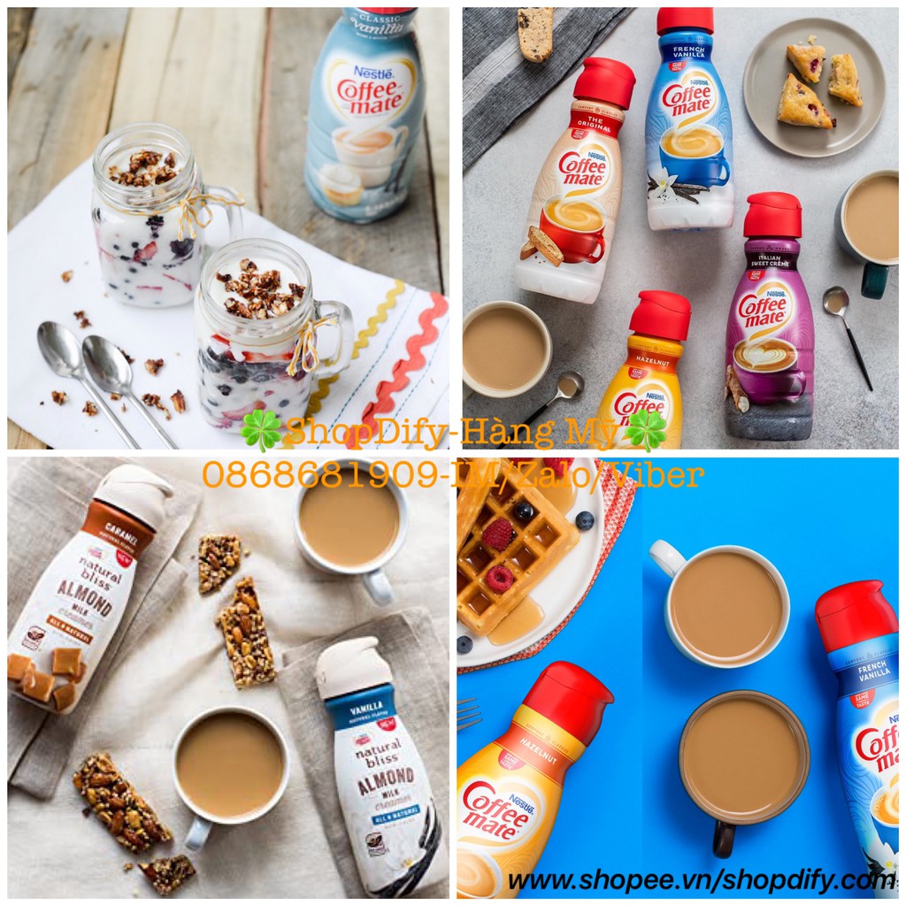 Nước/ Bột Kem Sữa Nestle COFFEE MATE STARBUCKS Creamer Liquid/ Powdered Sugar Free, Hazelnut, Vanilla, Caramel Macchiato