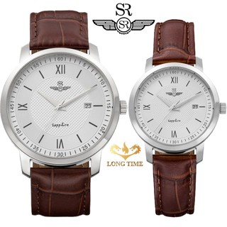 Đồng hồ nam nữ srwatch sl3002.4102cv & sg 3002.4102cv mặt kính sapphire dây da nâu cao cấp chống trầy chống nước