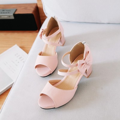 Giày Sandal Cao Gót Hở Mũi Thời Trang Cho Bé 7-8 - 9-10 Tuổi