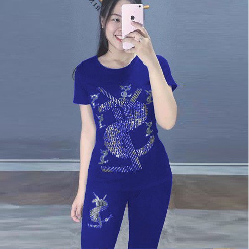 Đồ bộ thun tay ngắn ép đá mẫu SYL | BigBuy360 - bigbuy360.vn