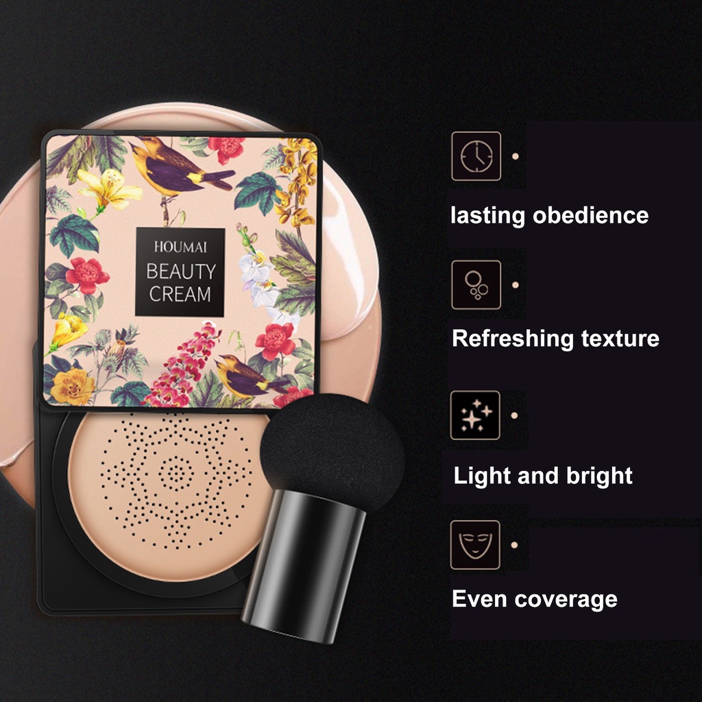 Kem BB Dạng Lỏng 20g Che Khuyết Điểm Lâu Trôi Kèm Mút Trang Điểm Hình Nấm Dành Cho Nữ