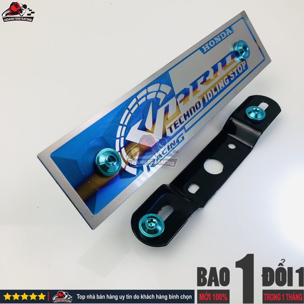Bảng tên 3D VARIO  titan chính hãng, tặng pát gắn và ốc titan gr5 xanh lục bảo ( hình chụp thực tế) Hoành Sơn Racing