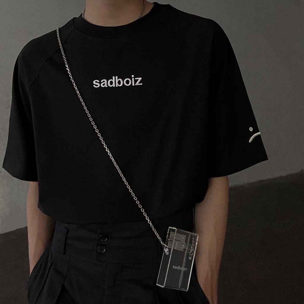 Áo thun trơn tay lỡ Sad Boiz Sad Boy phông Unisex form rộng oversize Ulzzang - Gin Store