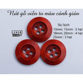 Cúc gỗ, nút gỗ nhiều màu, nhiều size