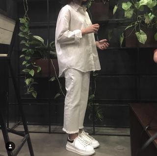 [ẢNH THẬT] Sơ mi sọc nữ ulzzang