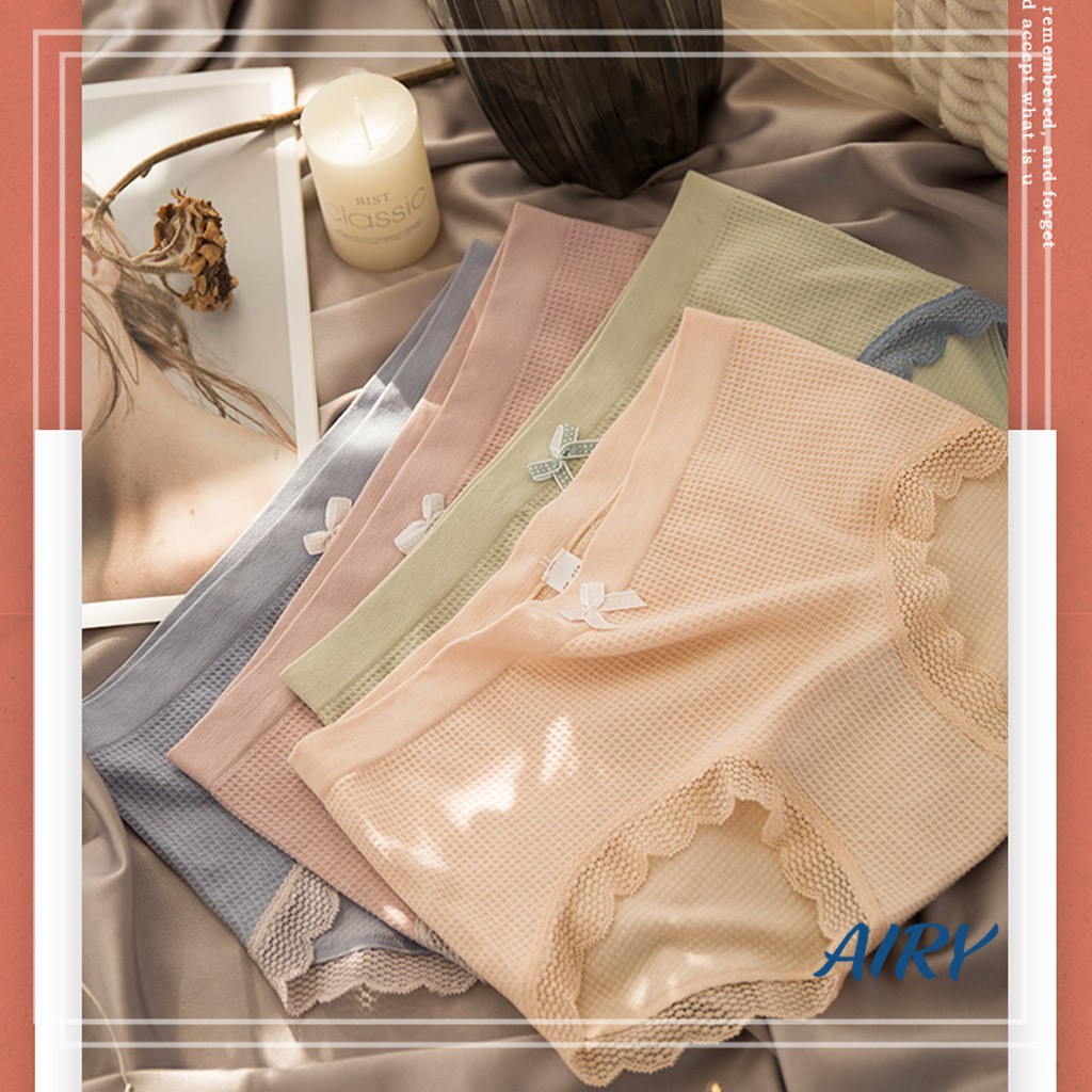 Quần Lót Nữ Cotton Xuất Nhật, Quần Chip Nữ Airy Wear Gắn Nơ Viền Ren | BigBuy360 - bigbuy360.vn