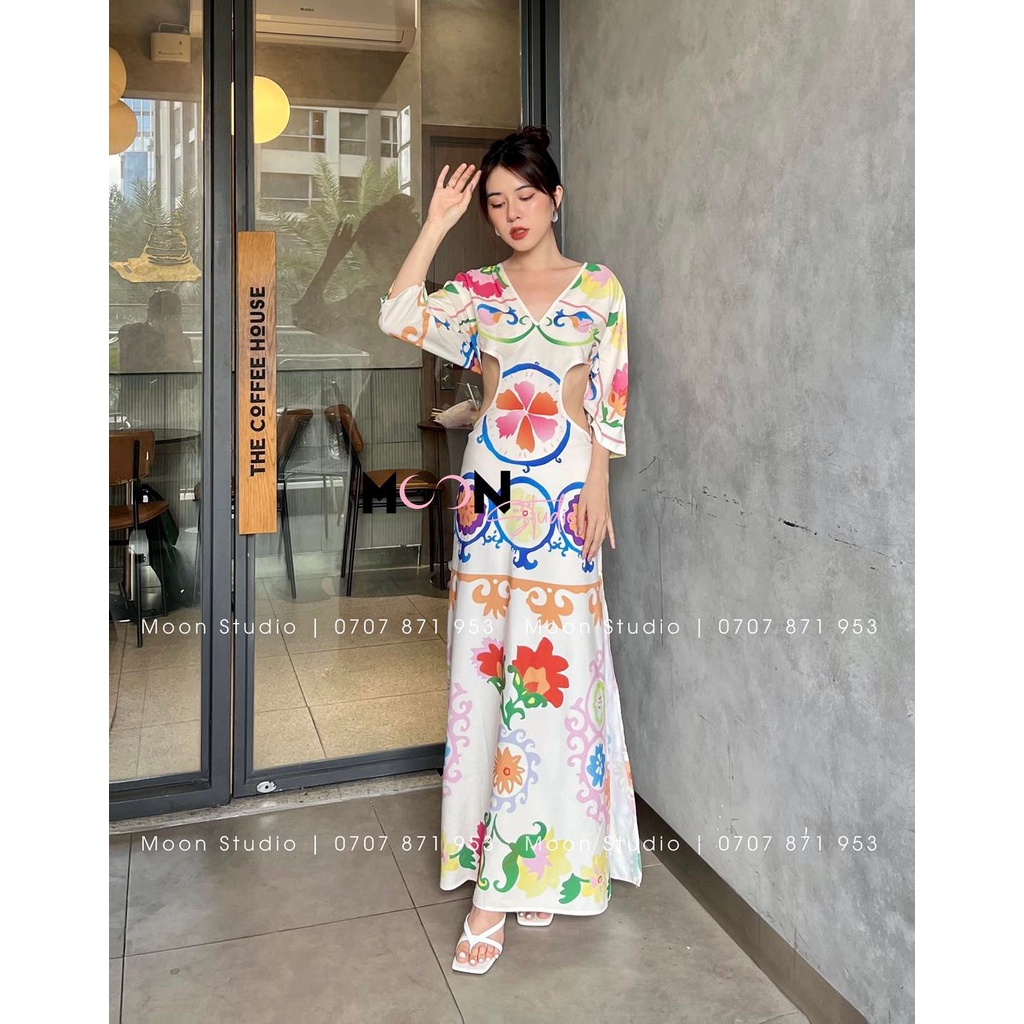 Đầm maxi hoa zara đi biển