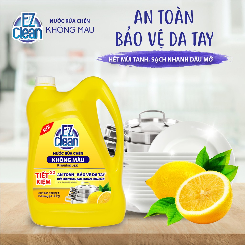 Nước rửa chén Ez Hương Chanh 4kg
