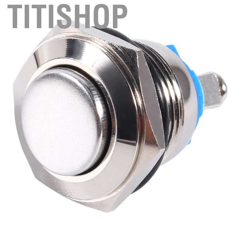 Công Tắc Nút Bấm Còi Xe Hơi Bằng Kim Loại Màu Bạc 16mm 12v