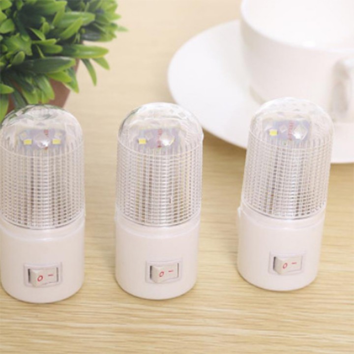 Đèn ngủ LED cầu thang plug in có công tắc tắt bật ánh sáng trắng công suất 3W