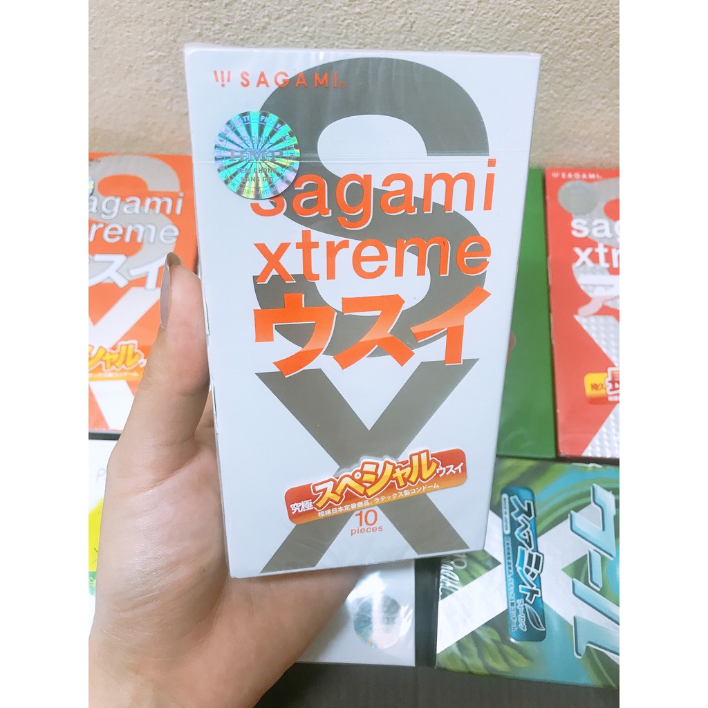 Bao Cao Su Siêu mỏng 10 Chiếc Sagami Xtreme Super Thin Nhật Bản Hanah Store