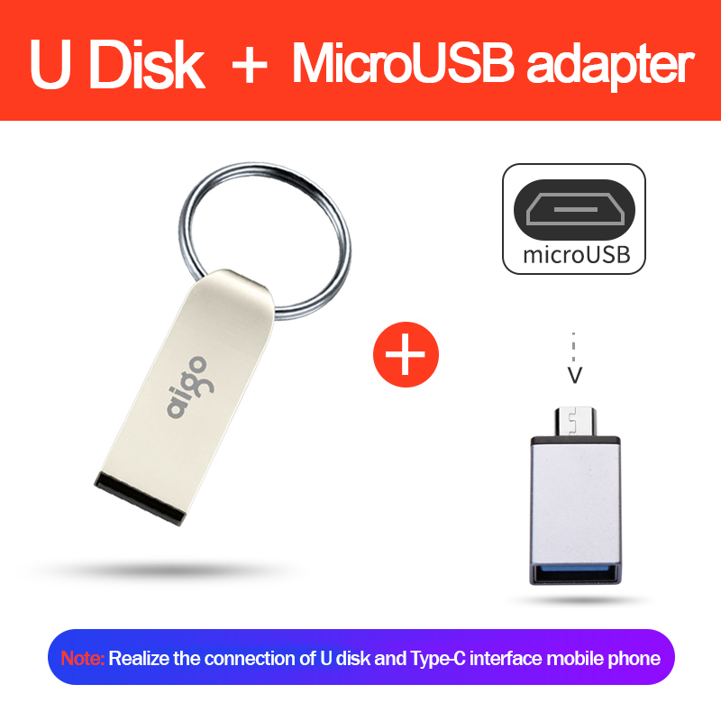 Đầu USB mini Aigo U268 dung lượng 8G bằng kim loại chống thấm nước tiện dụng