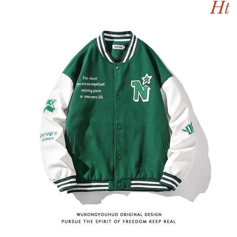 Áo khoác bomber nỉ N sao HT12