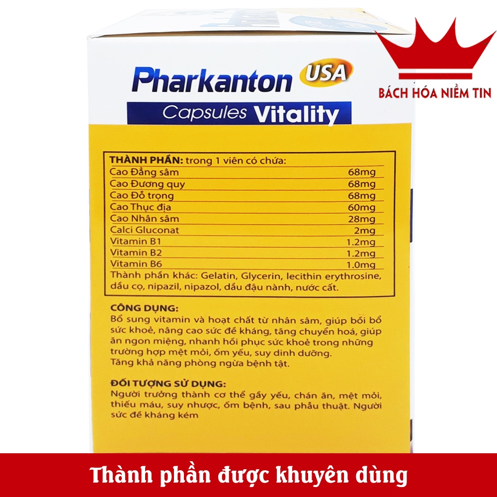 Viên uống bổ sung vitamin Pharkanton  Pharmaton - Bổ sung nhan sâm, Vitamin và khoáng chất giúp ăn ngon miệng