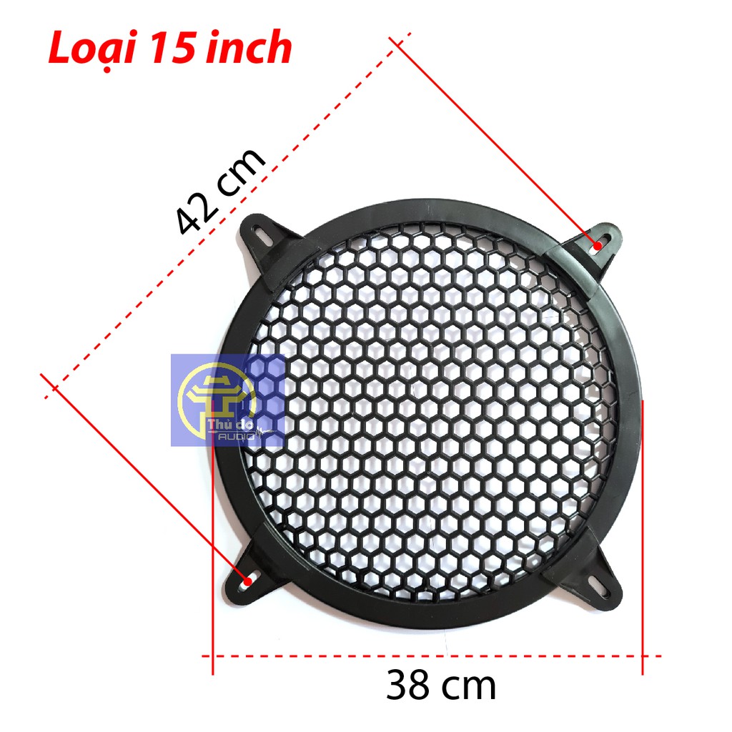 Màng lưới bảo vệ loa bass chất liệu nhựa ABS, kích thước 4, 6,8,10,12,15 inch...