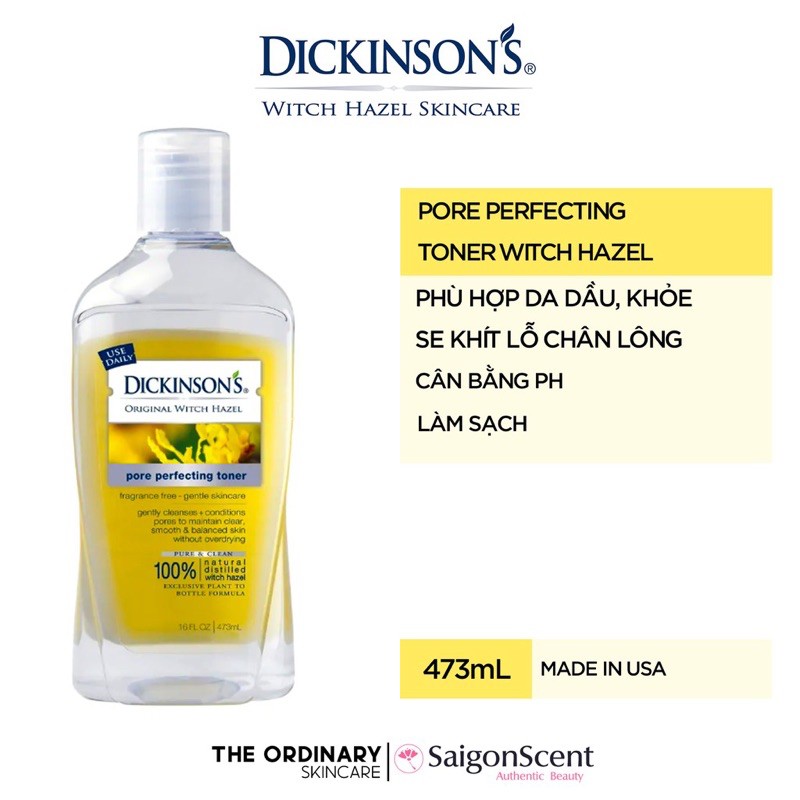 Nước Cân Bằng Da Dickinson’s Original Witch Hazel Pore Perfecting Toner 237ml/473ml