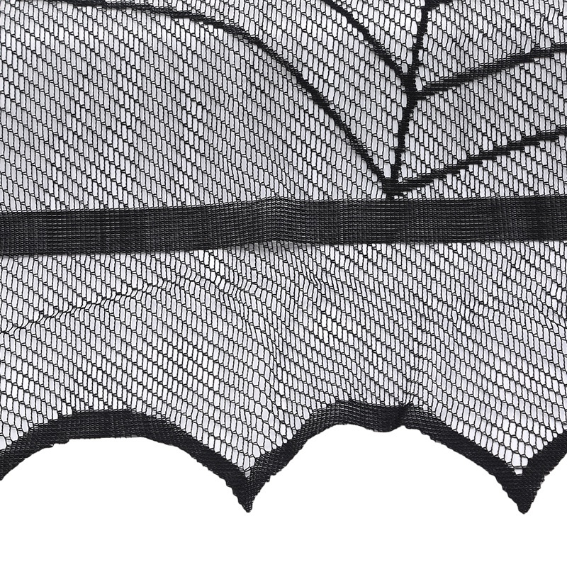 Halloween Ghost Festival Curtain Lace Spider Web Bat Curtain Black Curtain