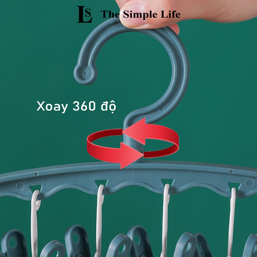 Móc treo quần áo nhiều kẹp, kẹp phơi, treo quần áo bằng nhựa, chống trượt, chắc chắn đa năng, tiện dụng [CHÍNH HÃNG]