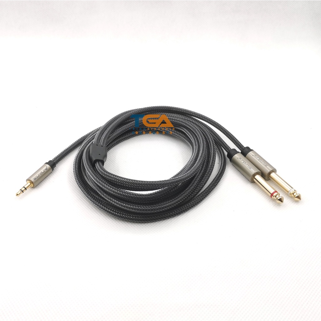 Dây jack tín hiệu 3.5 ra 2 đầu 6 ly