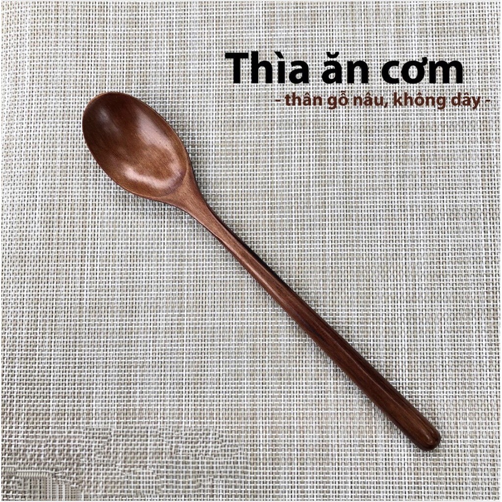 Muỗng Gỗ, Thìa Gỗ Ăn Cơm, Thìa Gỗ Súp, Thìa Gỗ Cà Phê Kiểu Nhật Bản Cán Dài Từ Gỗ Tự Nhiên