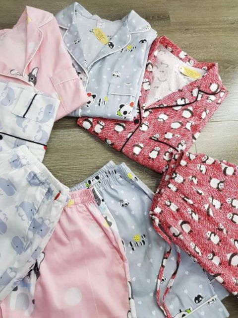 Bộ pijama victoria thô mát họa tiết dư xịn