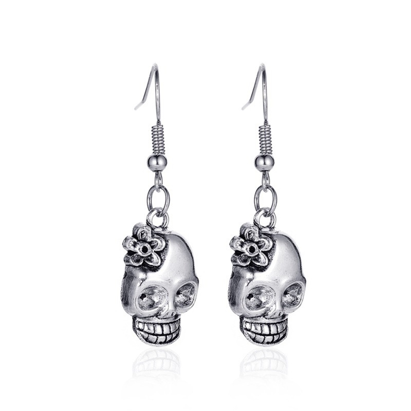 Khuyên Tai Hợp Kim Hình Bộ Xương Phong Cách Halloween Cá Tính