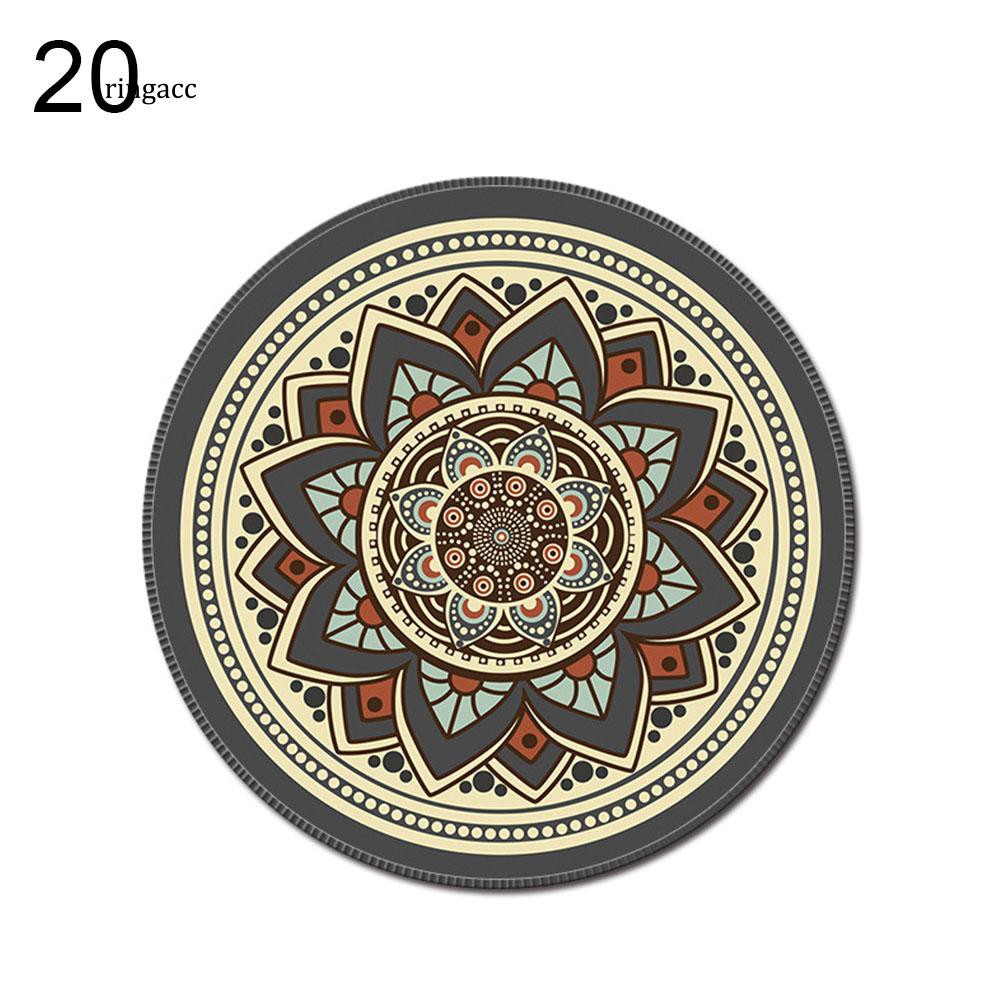 Miếng lót chuột máy tính hình tròn in họa tiết phong cách bohemian sáng tạo thời trang
