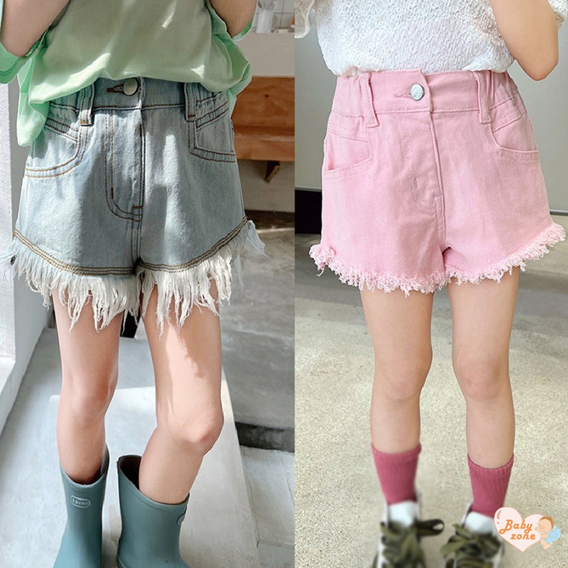 Quần Short Jean Ống Rộng Màu Sắc Ngọt Ngào Cho Bé 3-8 Tuổi