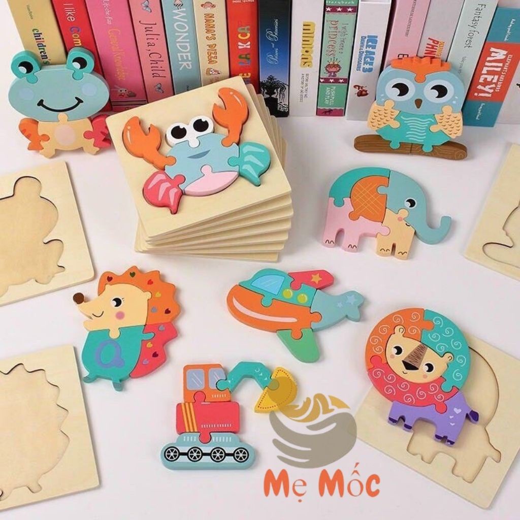 Tranh Ghép Gỗ Nổi 3D Cao Cấp  Cho Bé Vui Chơi Giải Trí Phát Triển Thông Minh Sáng Tạo Shop Mẹ Mốc ,T3DN