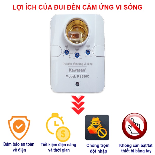 ĐUI ĐÈN CẢM ỨNG VI SÓNG RS686C
