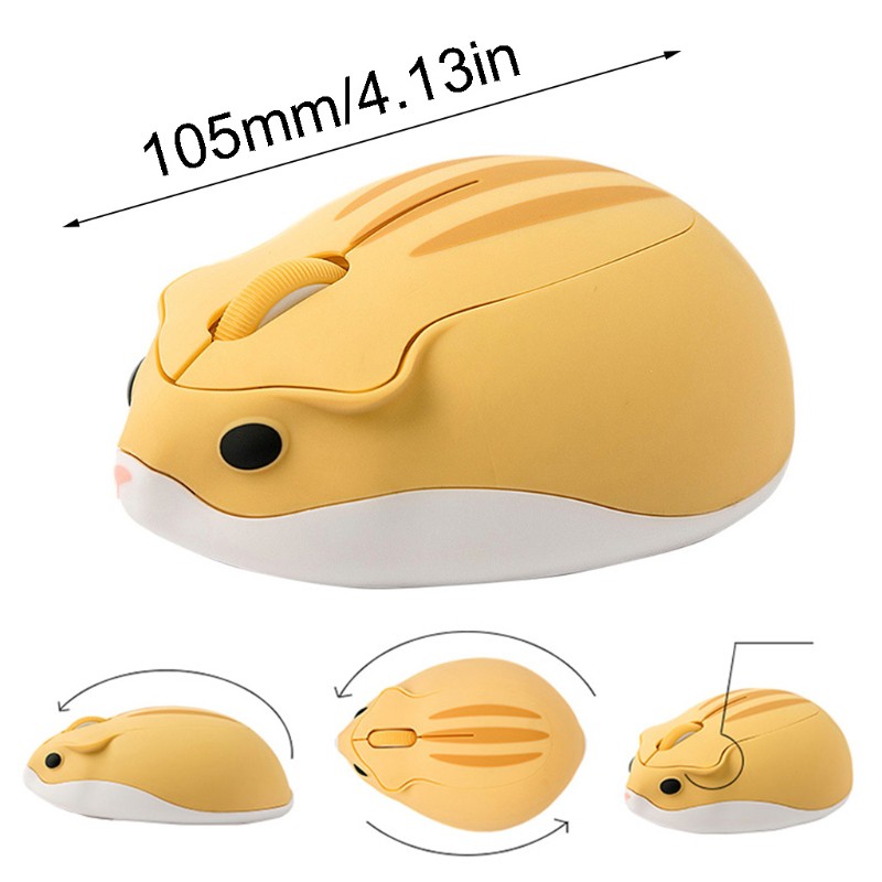 Chuột máy tính 2.4G không dây hình chuột hamster 3d xinh xắn mini