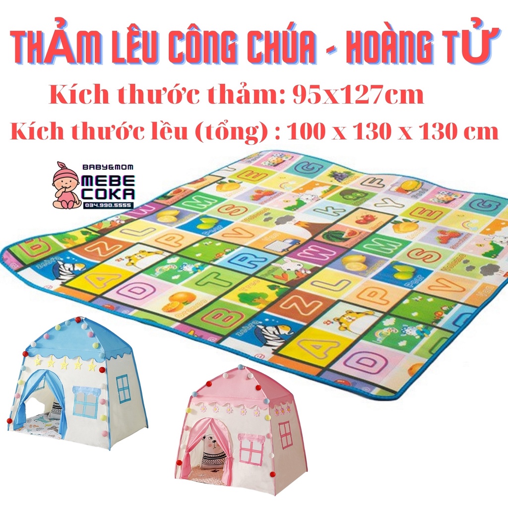 Thảm lót lều công chúa, hoàng tử, lều tự bung nhiều màu sắc đáng yêu