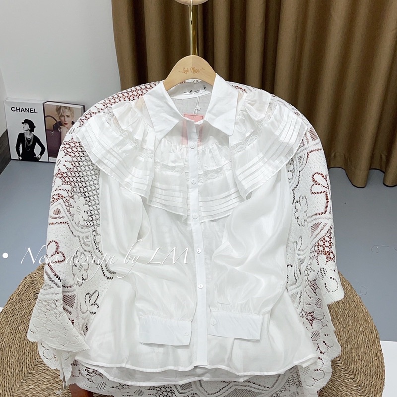 ÁO SƠ MI TAY BỒNG PHỐI BÈO MẪU MỚI 2021