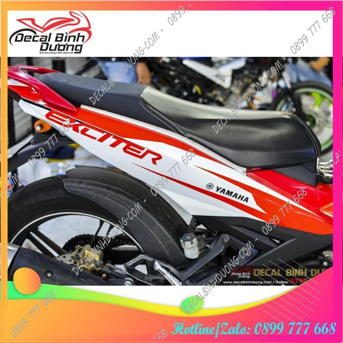 Tem Trùm Exciter 150 Đỏ Trắng Đơn Giản Chất Liệu Shinlung