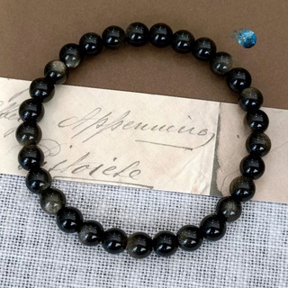 Vòng tay đá obsidian ánh vàng 6mm