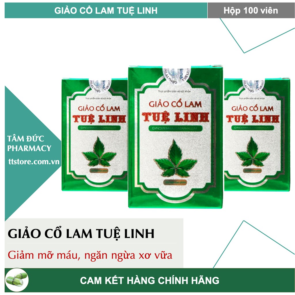 GIẢO CỔ LAM TUỆ LINH [Hộp 100 viên] - Hỗ trợ giảm mỡ máu, ngăn ngừa xơ vữa mạch máu