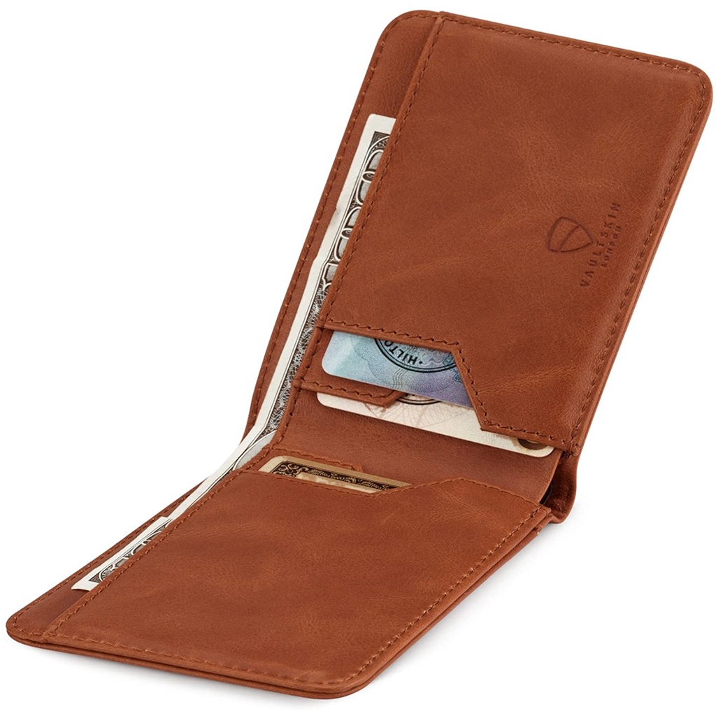 Ví da nam, ví nam mini nhập khẩu, thiết kết tối giản sành điệu, namcard Manhattan - thời trang Olux - full box
