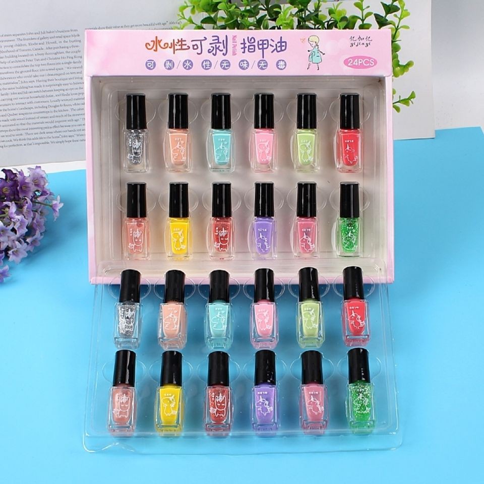 Hộp sơn móng tay 12 màu không độc hại chống thấm nước có thể giặt sạch cho bé
